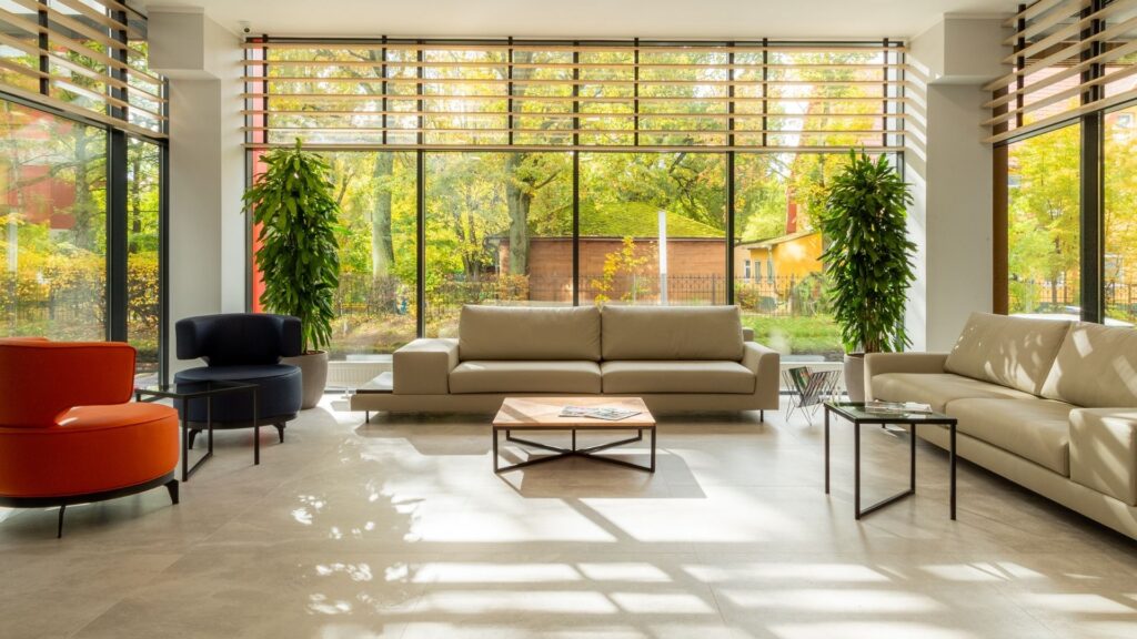 a bright living room